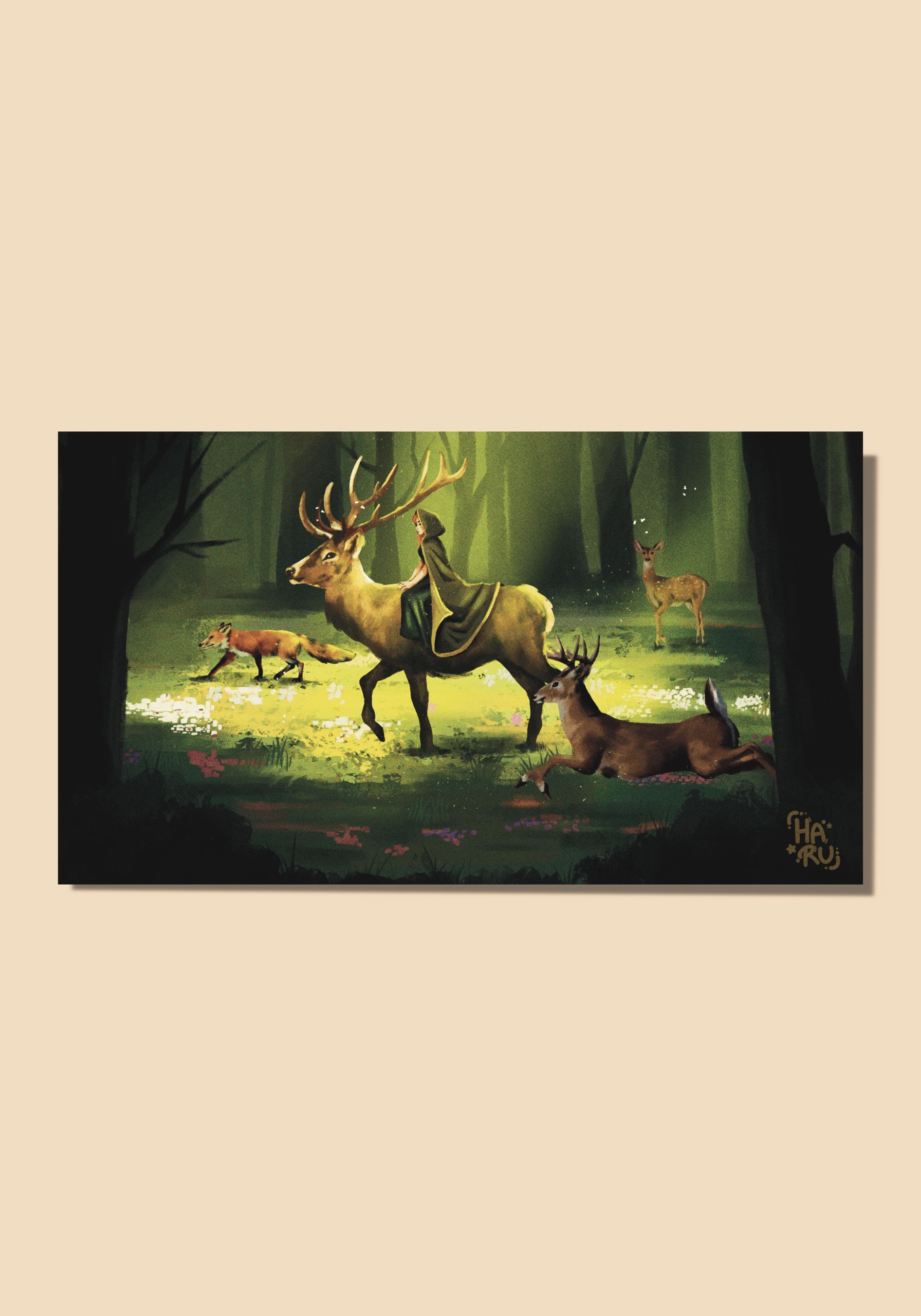 La Gardienne des Bois - Fonds d'écrans - Illustration originale fait main par Haru.luluart - Création artistique Haru.luluart