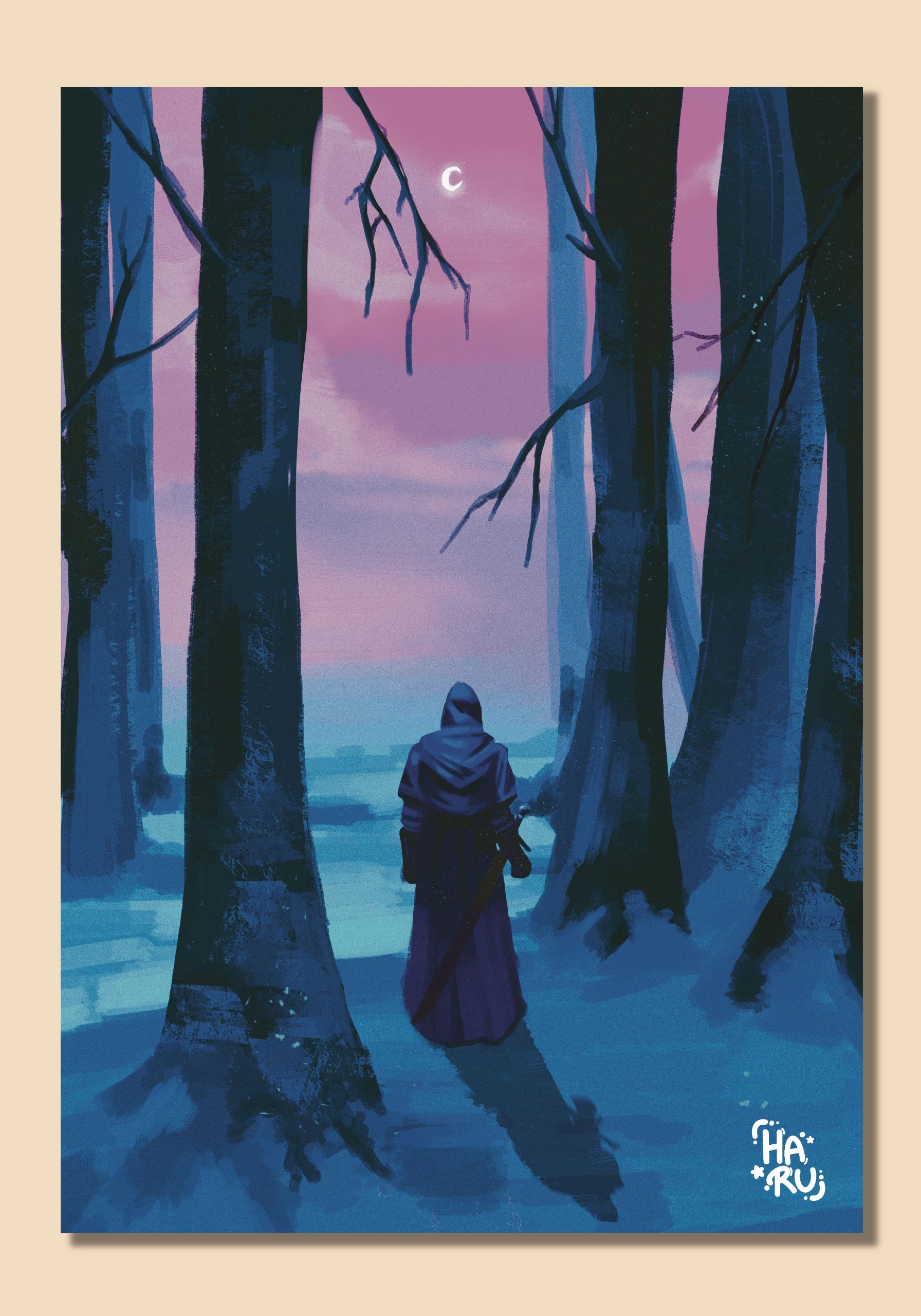 Le Solitaire - Illustrations - Illustration originale fait main par Haru.luluart - Création artistique Haru.luluart