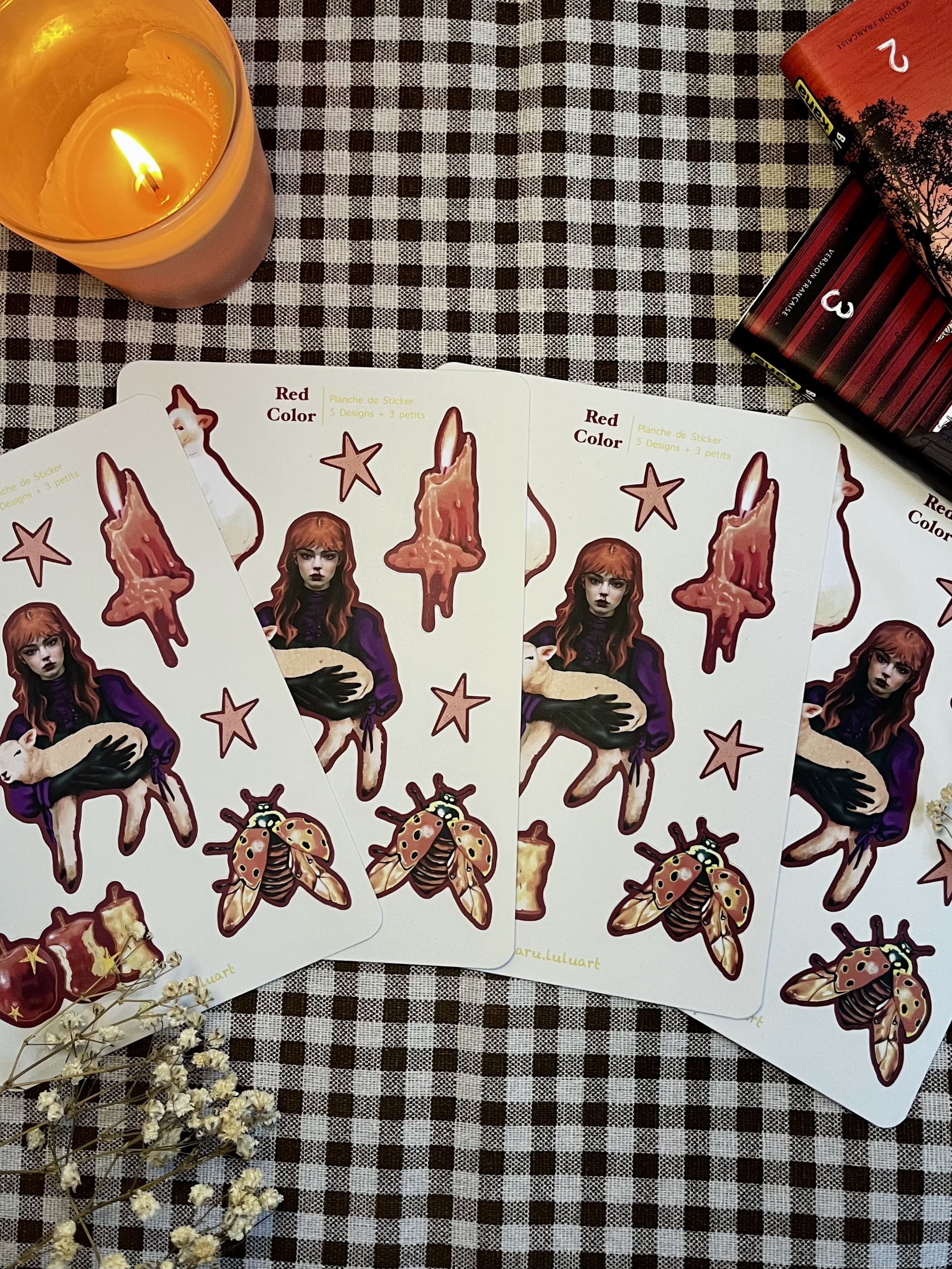 Red Color - Planches - Illustration originale fait main par Haru.luluart - Création artistique Haru.luluart