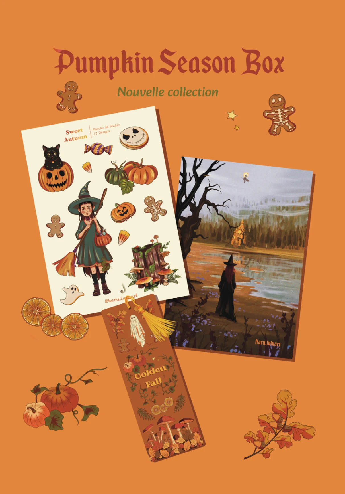 Pumpkin Season Box - Fantasy - Illustration originale fait main par Haru.luluart - Création artistique Haru.luluart